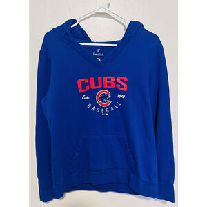Fanatics Chicago Cubs Hoodie Sweatshirt Women’s Large Blue MLB Pullover Baseball